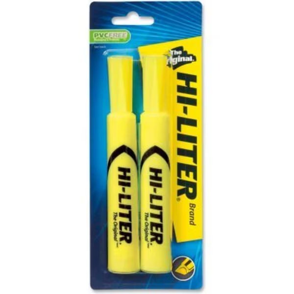 Avery® Hi-Liter Desk Style Highlighter, Chisel Tip, Fluorescent Yellow Ink, 2/Pack, Avery, Mfr#: 24081